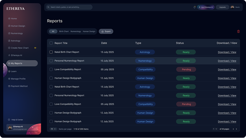 Ethereya signup interface